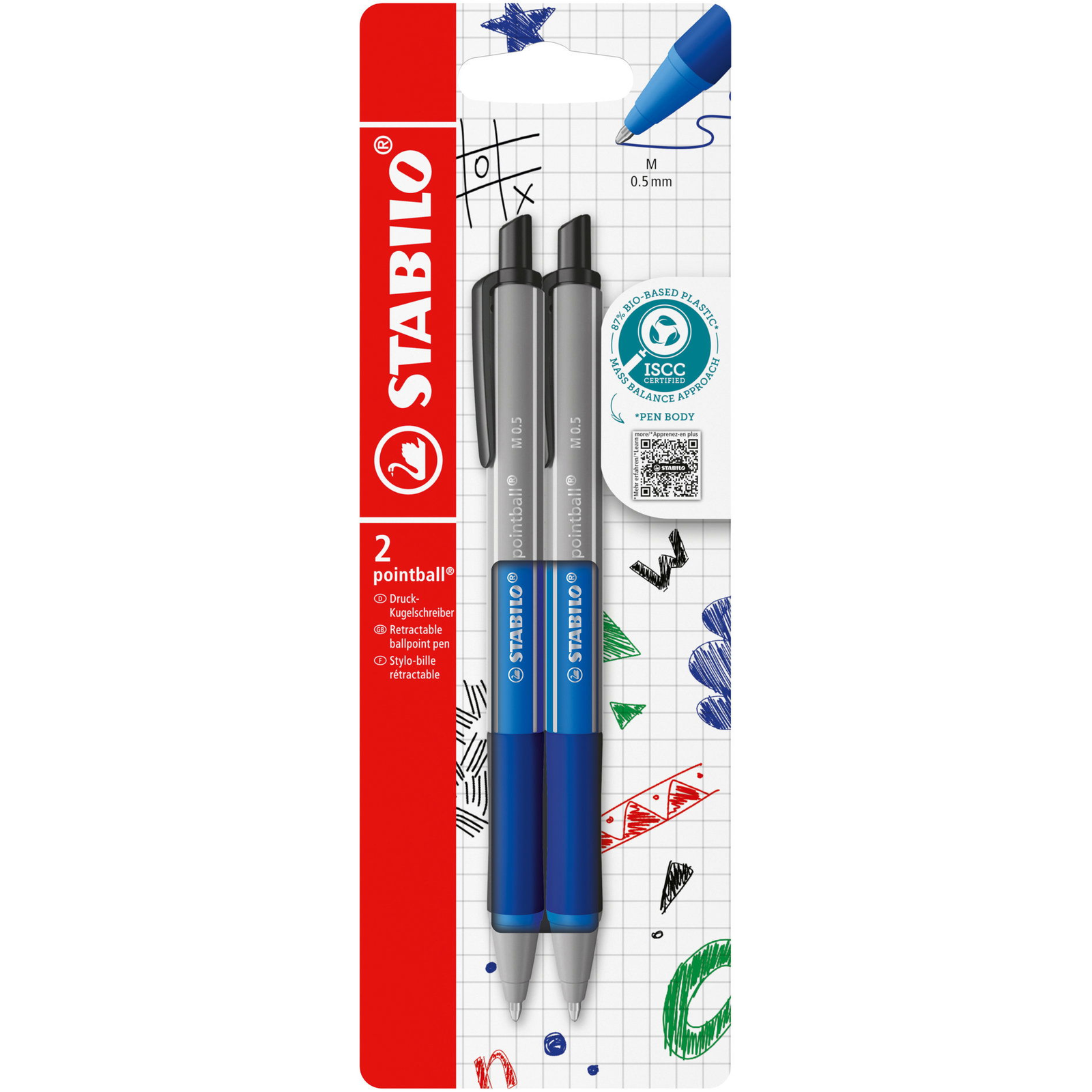 STABILO pointball colorful, kék - 2 darabos készlet (4006381626491)