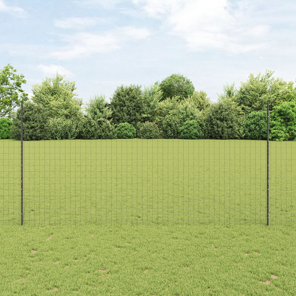 Kerítés oszlopokkal Szürke 1.5 x 10 m Acél