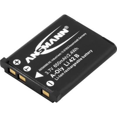 Батерия за фотоапарат, Ansmann, Съвместима с Olympus, 3,7 V, 650 mAh, Черна