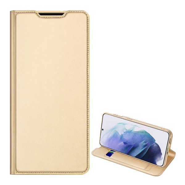 DUX DUCIS SKIN PRO tok álló, bőr hatású (FLIP, oldalra nyíló, bankkártya tartó, asztali tartó funkció) ARANY [Samsung Galaxy S22 Plus 5G (SM-S906)]