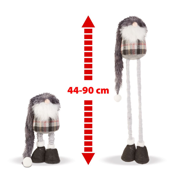 Family karácsonyi skandináv manó teleszkópos lábbal 44-90cm (58329)