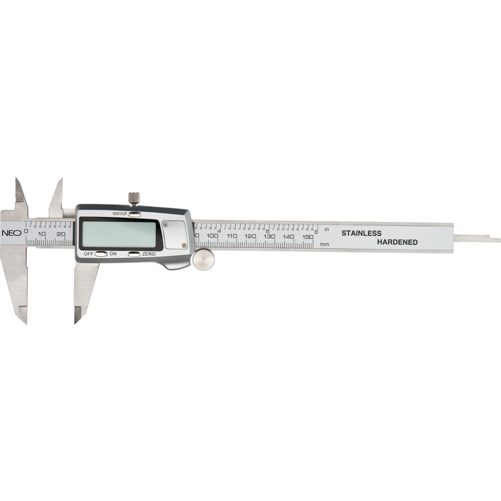 NEO Tolómérő 150 mm, Digitális, Rozsdamentes Acél (75-011)