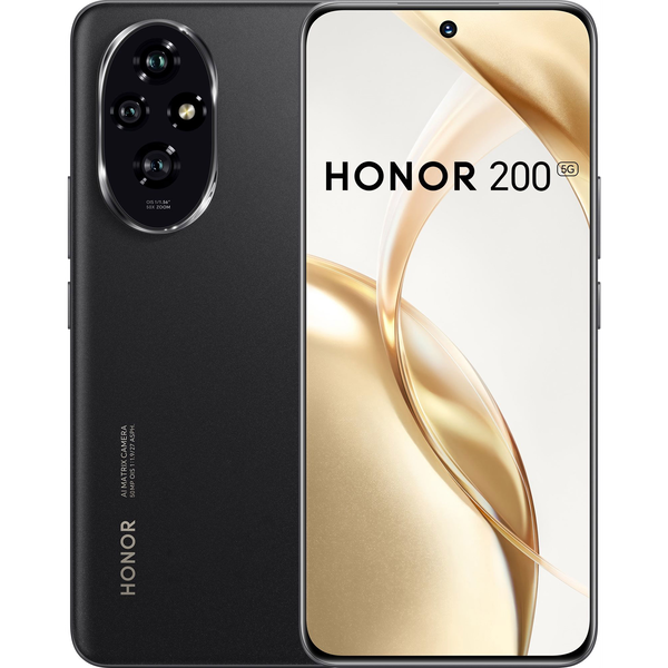 Honor 200 5G 17 см (6.7") Двойна SIM карта Android 14 UBS тип C 12 GB 512 GB 5200 mAh Черен