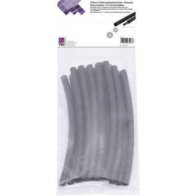 TRU COMPONENTS T1902CA032 Zsugorcső készlet Fekete 6 mm Zsugorodási arány:3:1 15 db (T1902CA032)