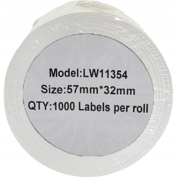 Etykieta DYMO LW 11354 57mm x 32mm 1000s czarny na białym zamiennik S0722540