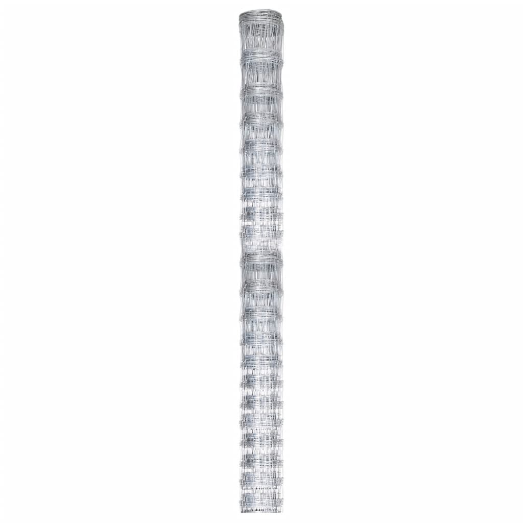 ezüstszínű horganyzott acél kerti kerítés 50 x 1,25 m (149504)