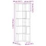 5 szintes antik fa szerelt fa sarok könyvespolc 50 x 50 x 179cm