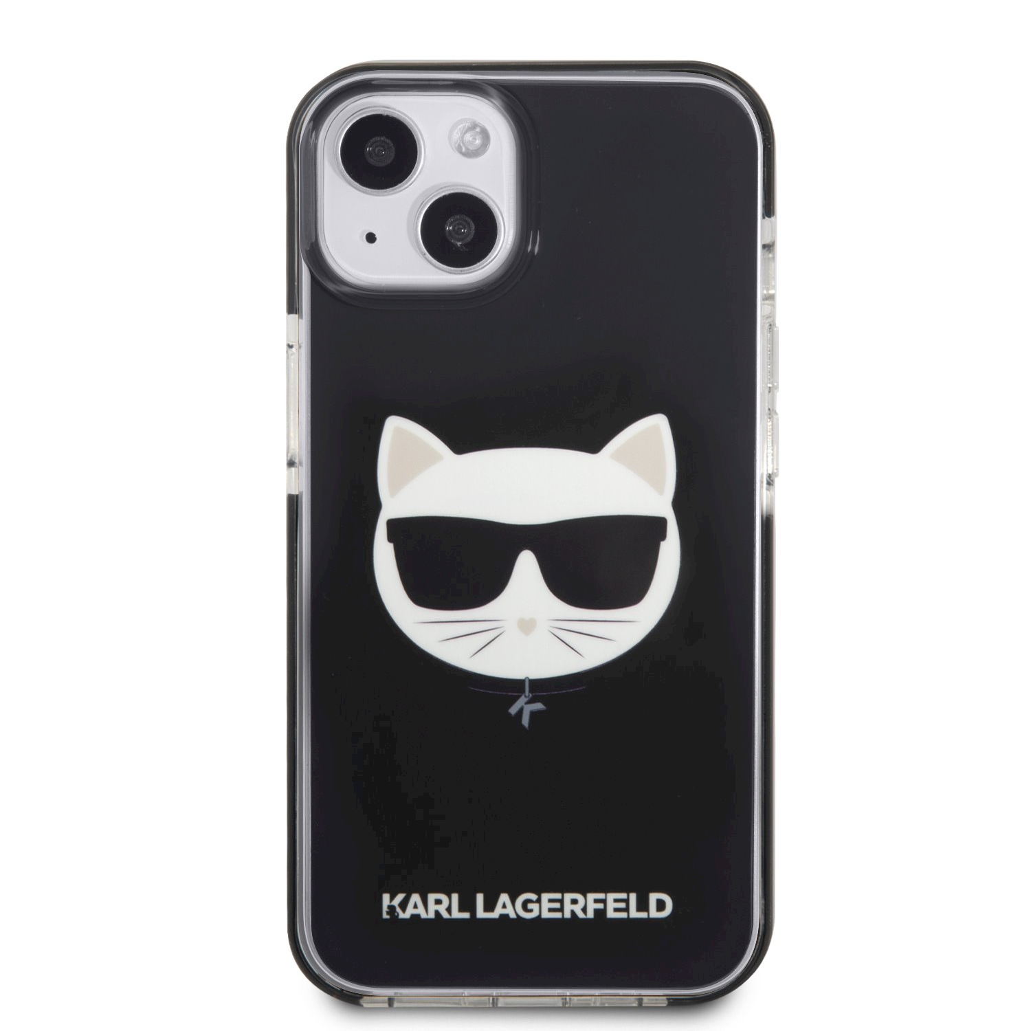 Karl Lagerfeld Choupette Head Apple iPhone 13 Szilikon Tok - Fekete/Mintás (KLHCP13MTPECK)