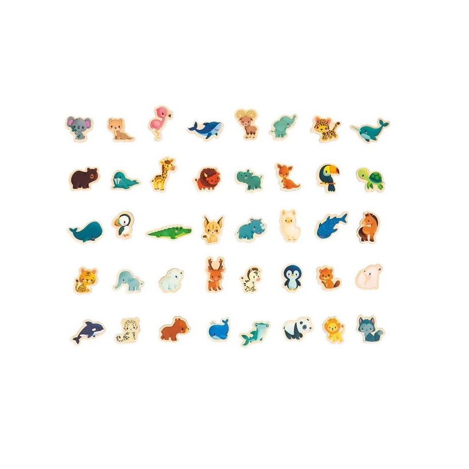 Janod Little Animals - 40 darabos mágneses puzzle (J05468)