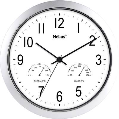 Mebus Analóg kvarc falióra pára-/hőmérővel O 25,5 cm, (06992) (06992)