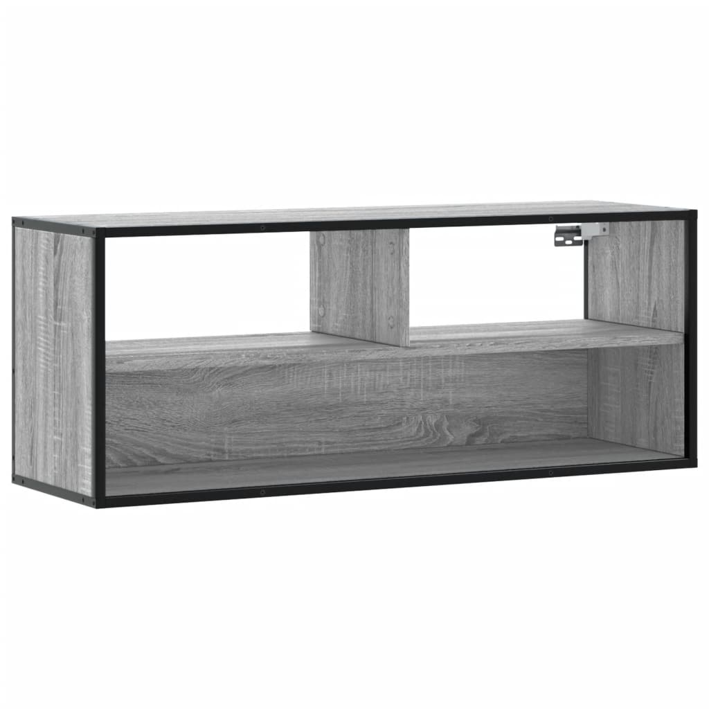 szürke sonoma színű szerelt fa és fém TV-szekrény 100x31x39,5cm (848937)