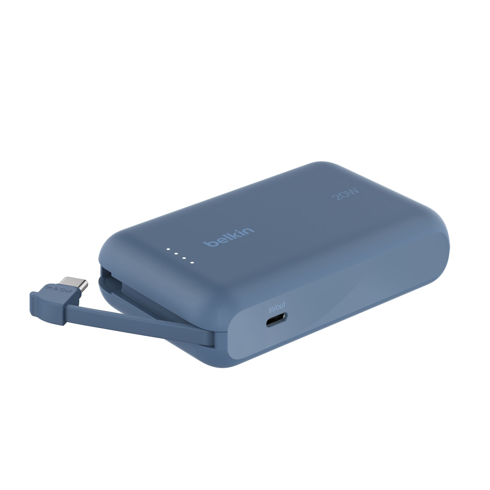 Belkin BOOST BPB021HQBL Powerbank integrált kábellel Type-C 10000mAh 20w - Kék (BPB021HQBL)