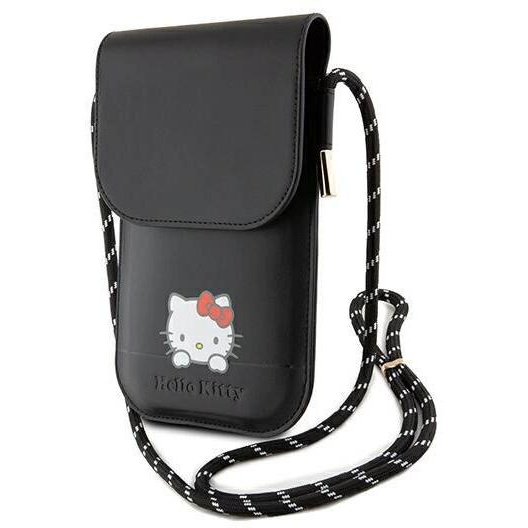 Hello Kitty Daydreaming Cord Telefon bőr tok pánttal - Fekete (HKOWBSKCDKK)