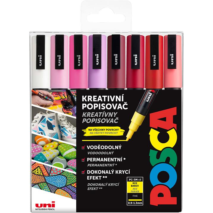 UNI Posca 3M 8 pcs warm tones (8594157938207)