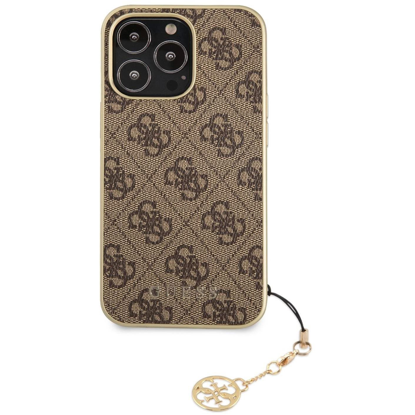 Guess 4G Charms Apple iPhone 13 Pro barna tok (8596311161841)