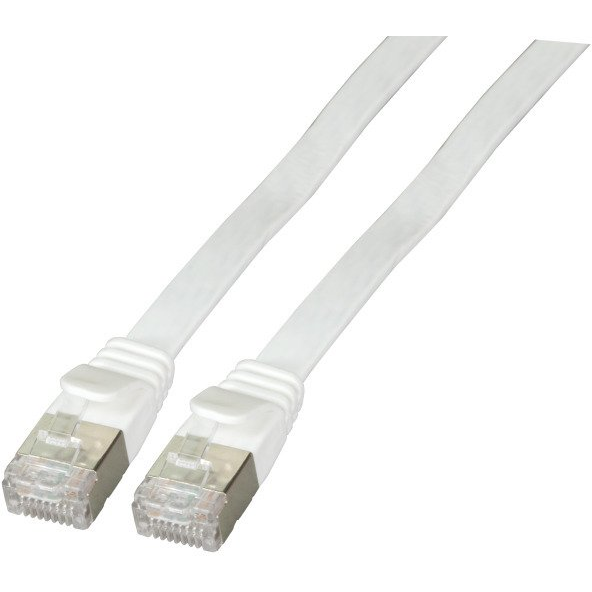 EFB RJ45 Flachpatchkabel U/FTP, Cat.6A, PVC, 0.15m, weiß
