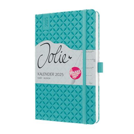 Sigel Naptár, A5, heti, 2025, kemény borító,  "Jolie", aqua zöld (SIJ5103)