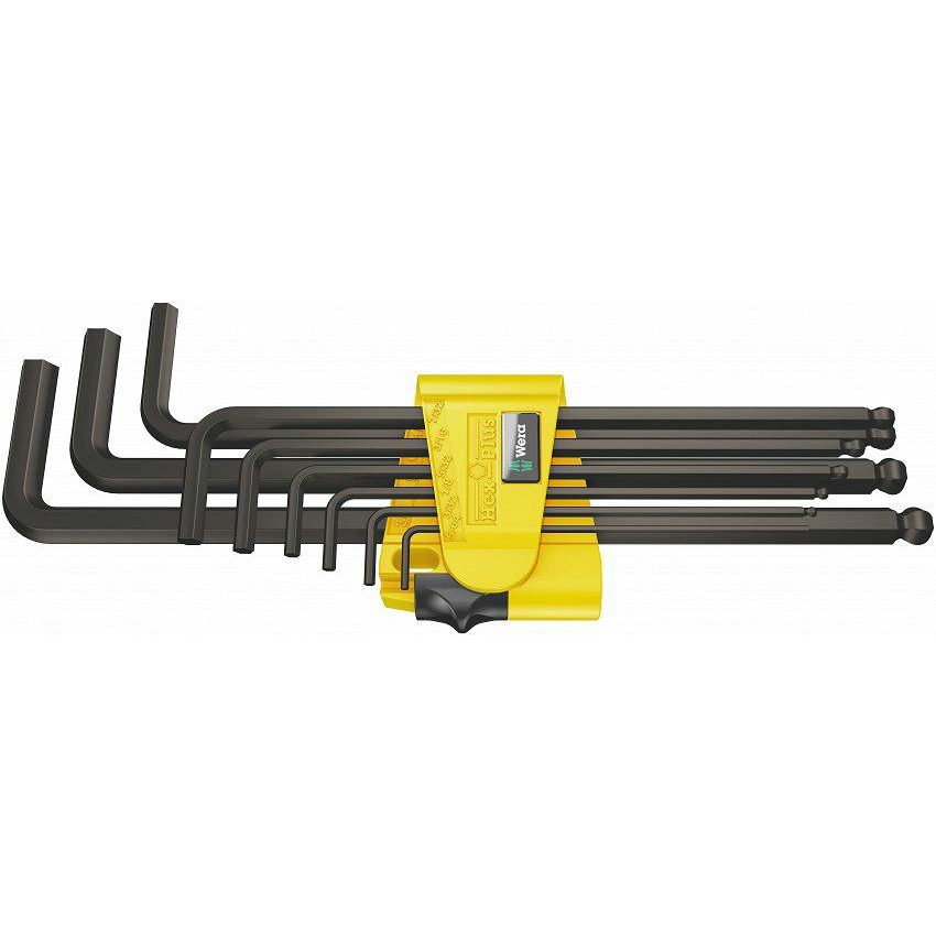 Wera 950 PKL/9 SZ N Belső hatlap Hajlított csavarhúzó készlet 5/64 coll, 3/32 coll, 1/8 coll, 5/32 coll, 3/16 coll, 7/32 coll, 1/4 coll, 5/16 coll, (05022171001)