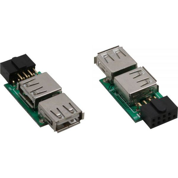 InLine 33440I adattatore per inversione del genere dei cavi Presa di corrente a 9 pin USB 2x USB-A Verde
