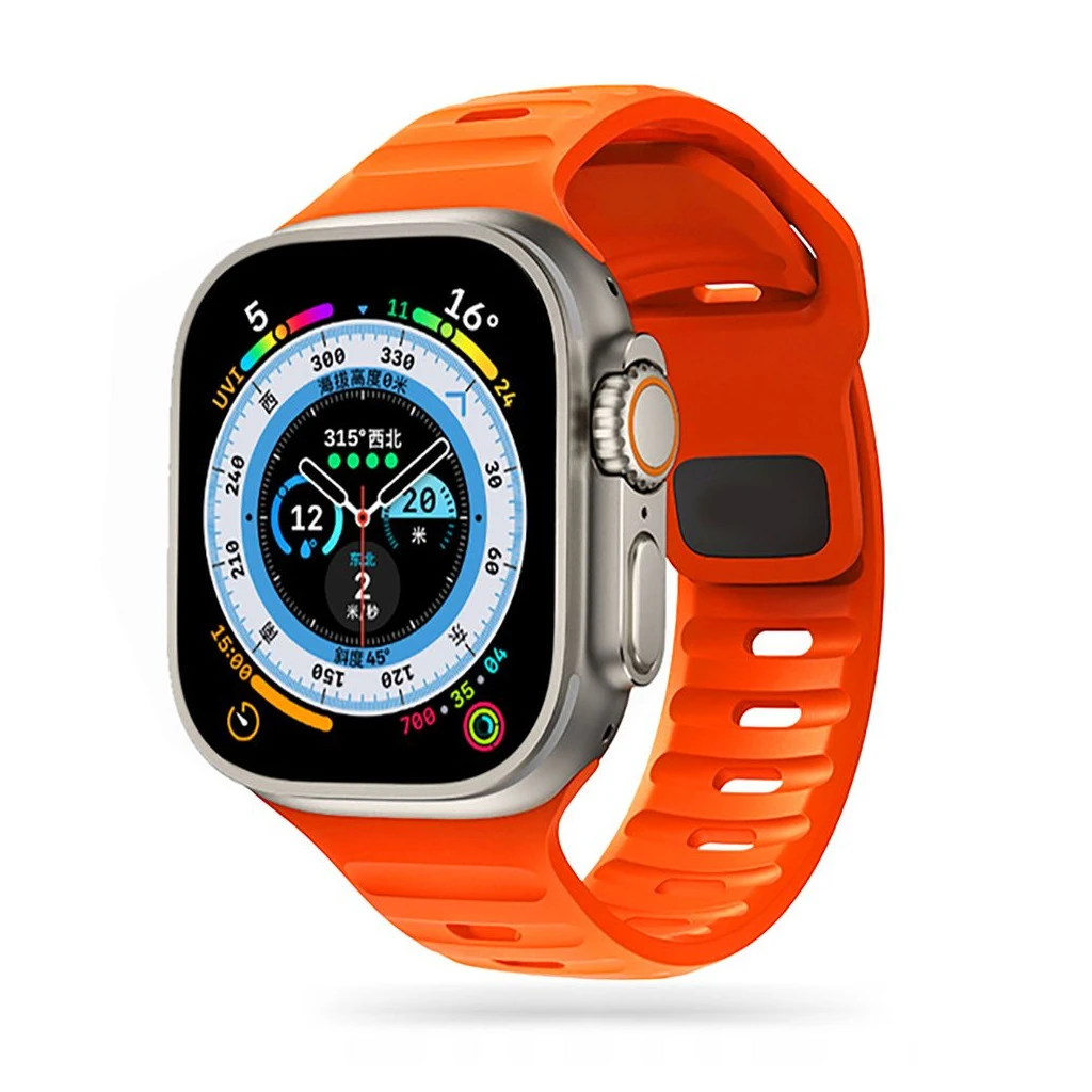TECH-PROTECT ICONBAND LINE Apple Watch 8/9/10/11/SE/ULTRA készülékhez védőtok (44/45/46/49 MM) narancssárga