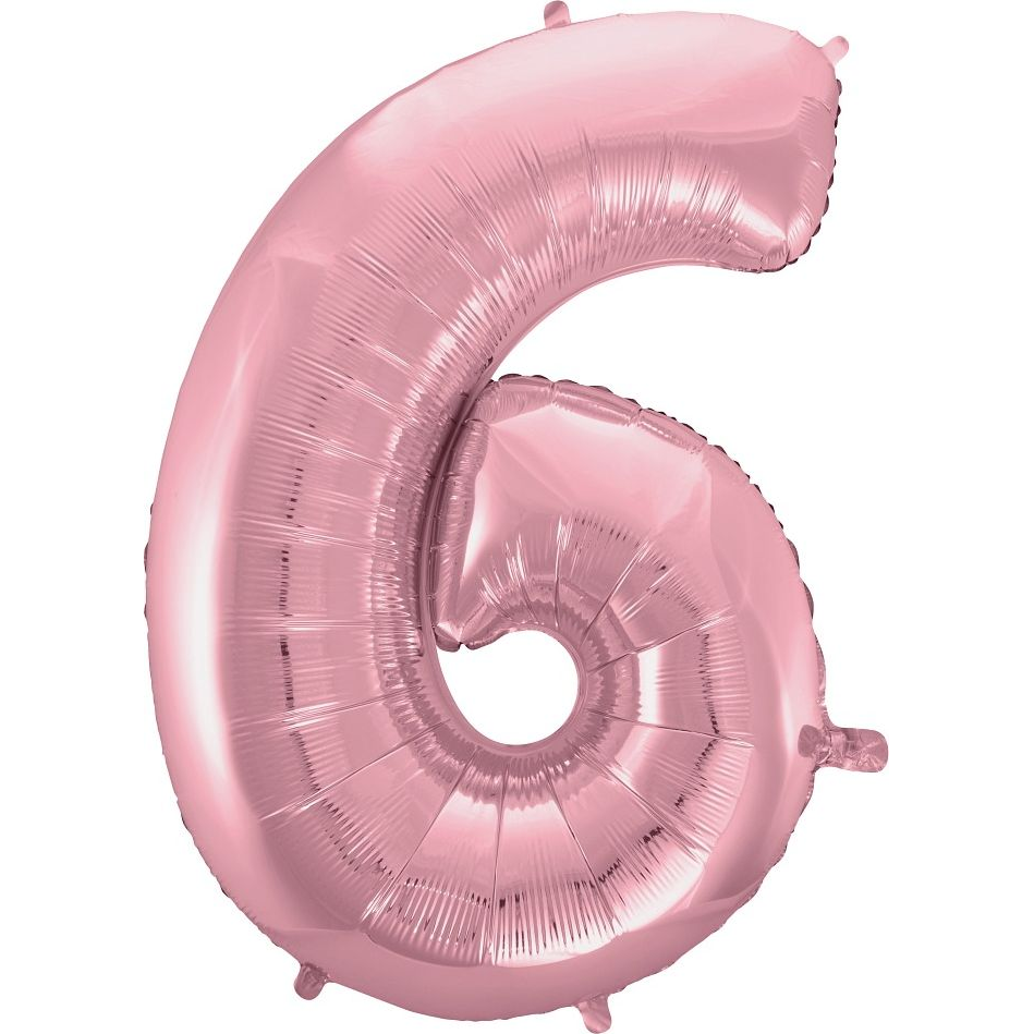 Szám Fólia Lufi - 6-os, 92 cm, Rózsaszín (GODA2164)