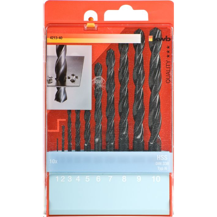KWB HSS hengeres spirálfúró készlet, 10 db-os (421340) (421340)
