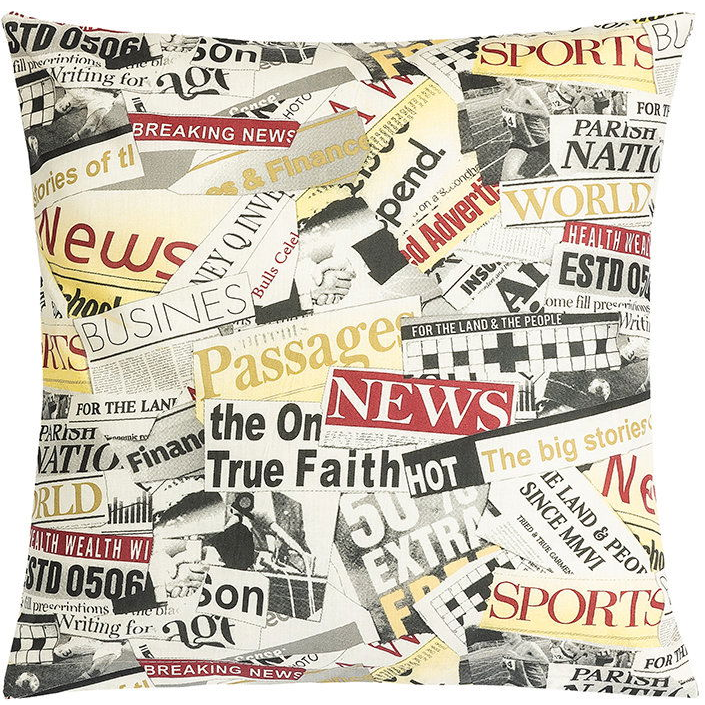 BELLATEX Adele cushion 40 × 40 cm 55/228 coloured newspaper (12478)
