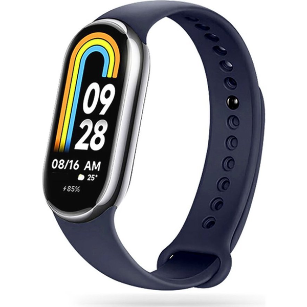 Xiaomi Mi Smart Band 8 / 9, szilikon pótszíj, állítható, TP IconBand, sötétkék