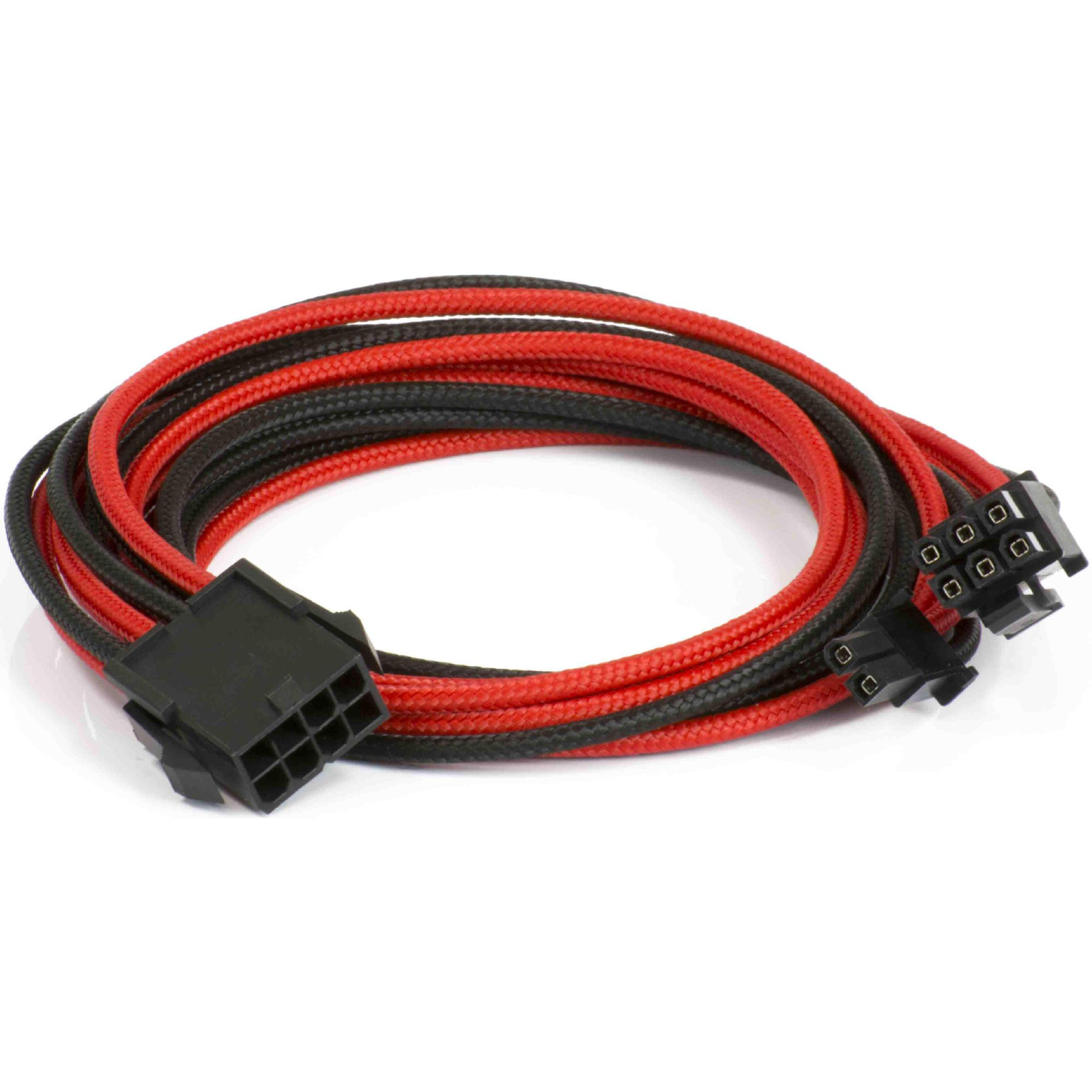 PHANTEKS 6+2-Pin PCIe 50cm hosszabbító - sleeved black/red (PH-CB8V_BR)