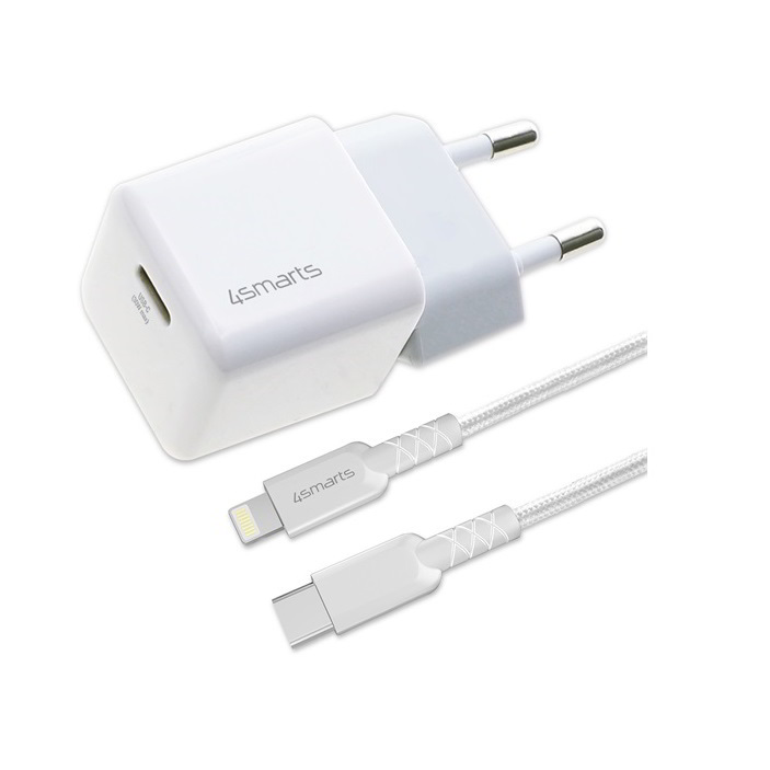 4smarts VoltPlug Hálózati Type-C töltő + Lightning kábel (30W) (4S451496 + 4S465591)