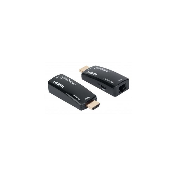 Manhattan 207539 audio/video extender AV-zender & ontvanger Zwart