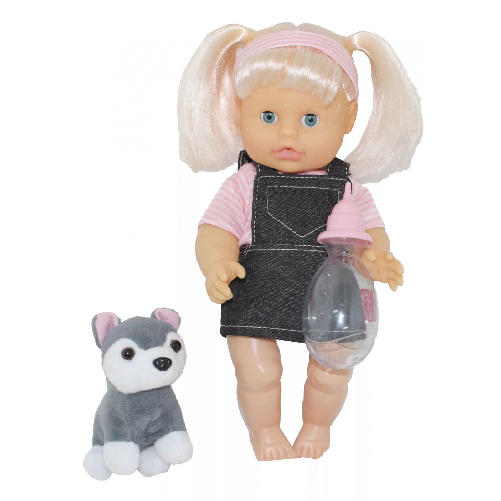 Bambolina Nena játékbaba plüss kutyával 36 cm (BD131)