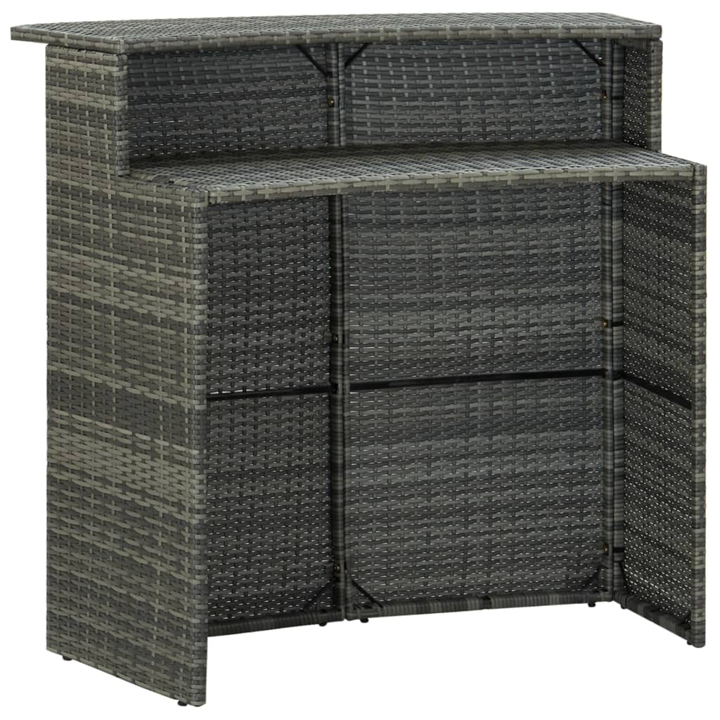 szürke polyrattan kerti bárasztal 120 x 55 x 110 cm (313469)