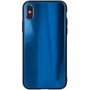Samsung Galaxy S20 Ultra 5G SM-G988, cadru de protectie din silicon, spate din sticla calita, sticla Aurora, albastru inchis (88965)