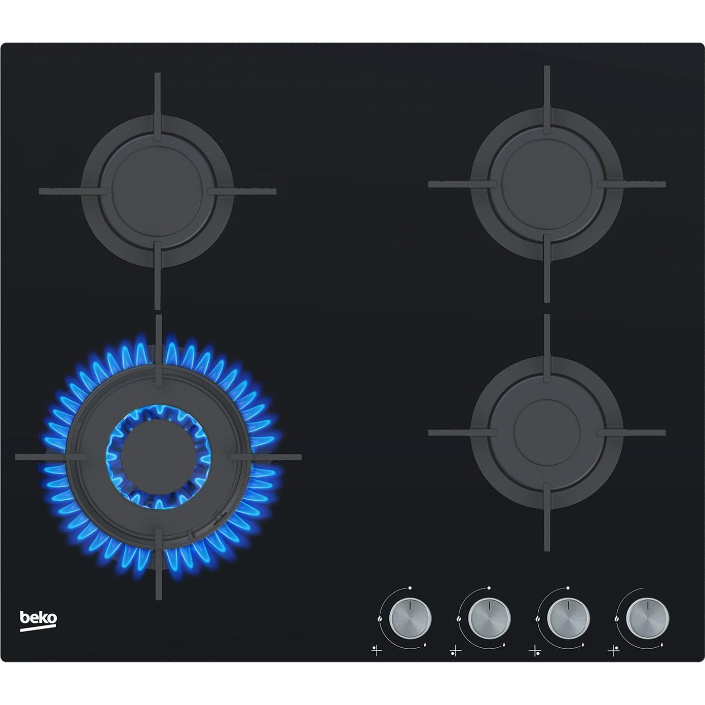 Beko HILW64222S Gáz Főzőlap 4 Égő Fekete Beépíthető (HILW64222S)