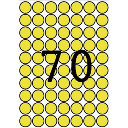 Apli 19mm Nyomtatható kör etikett 560db/csomag - Sárga (12103)