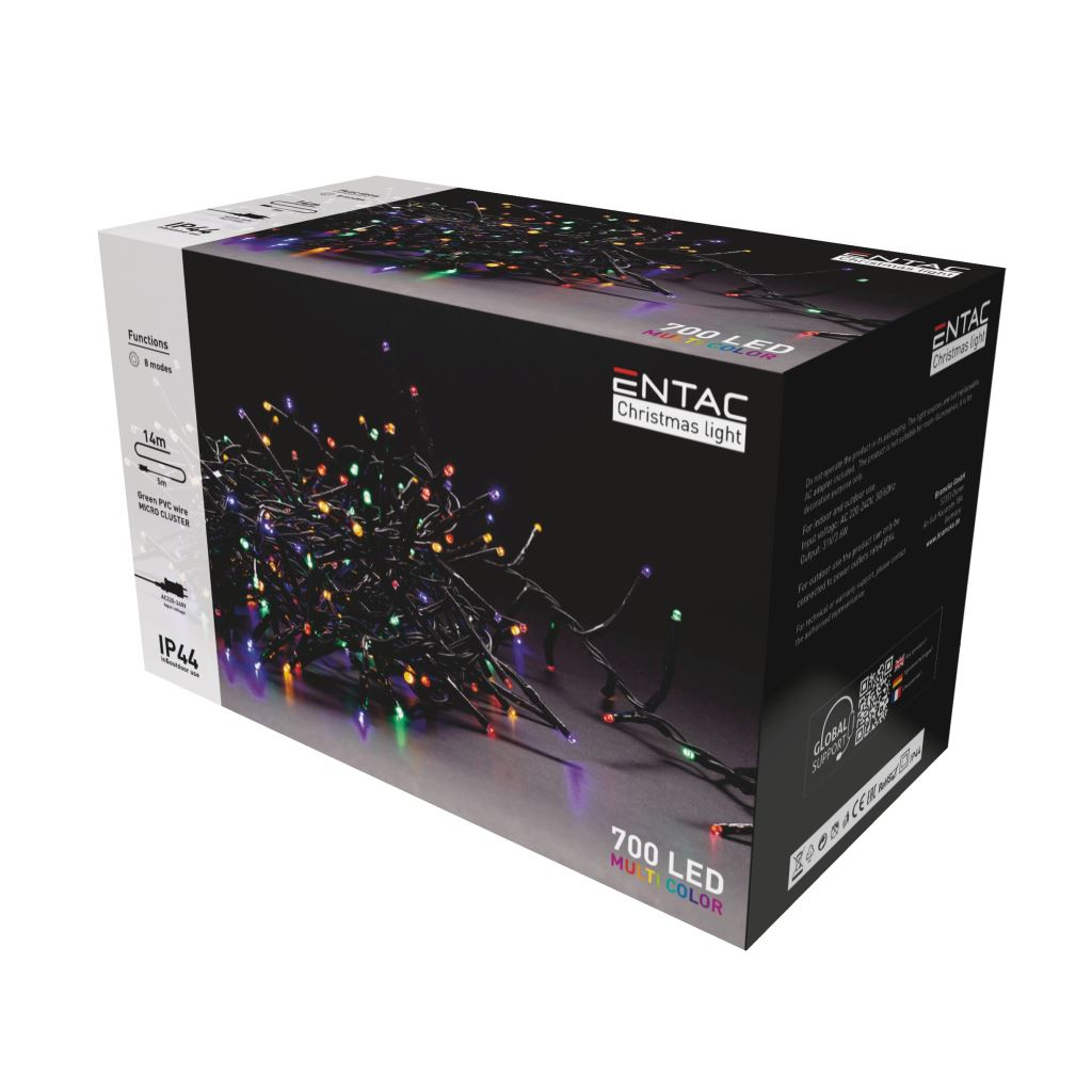 Entac Christmas IP44 700 LED fényfüzér Multicolor 14m (ECL-M700MC) (ECL-M700MC)