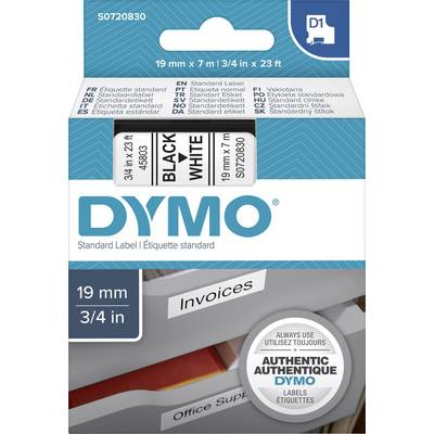 DYMO feliratozószalag D1, 19mm, fehér/fekete, S0720830 (S0720830)
