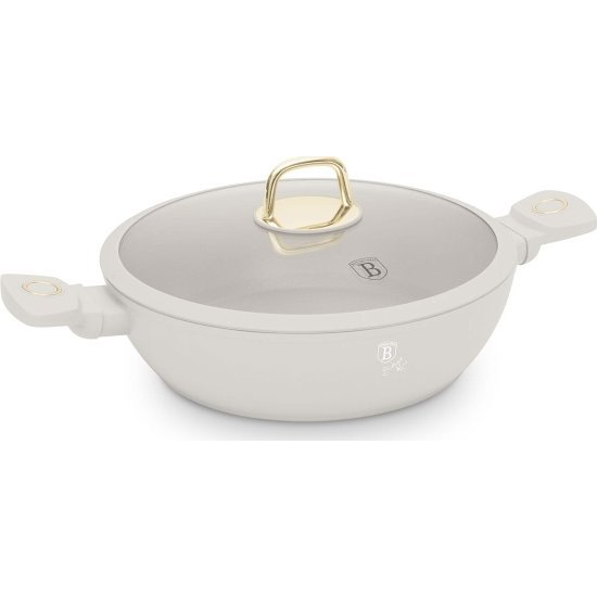 BerlingerHaus BH/8068 Sahara Collection Alacsony Lábas - Fedővel, 3,8 L, Kovácsolt Alumínium, Matt Krém (BH-8068)