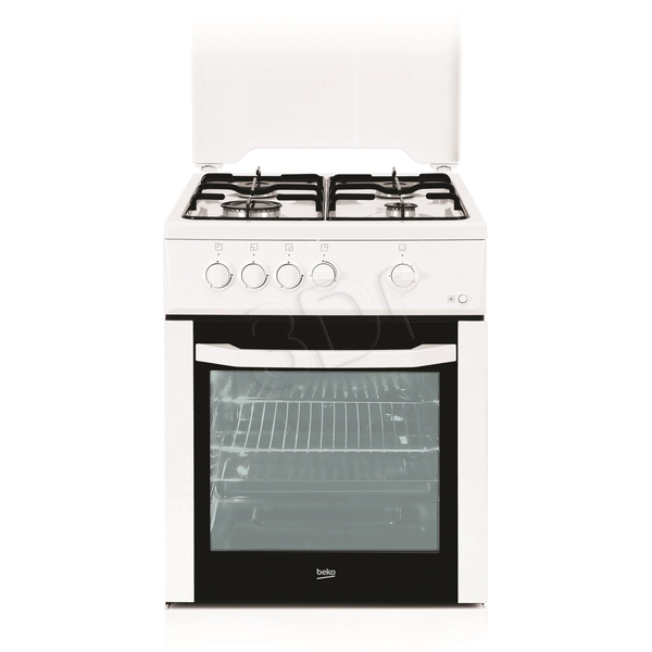 Beko FSG52020FW tűzhely Szabadonálló tűzhely Gáz Fekete, Fehér