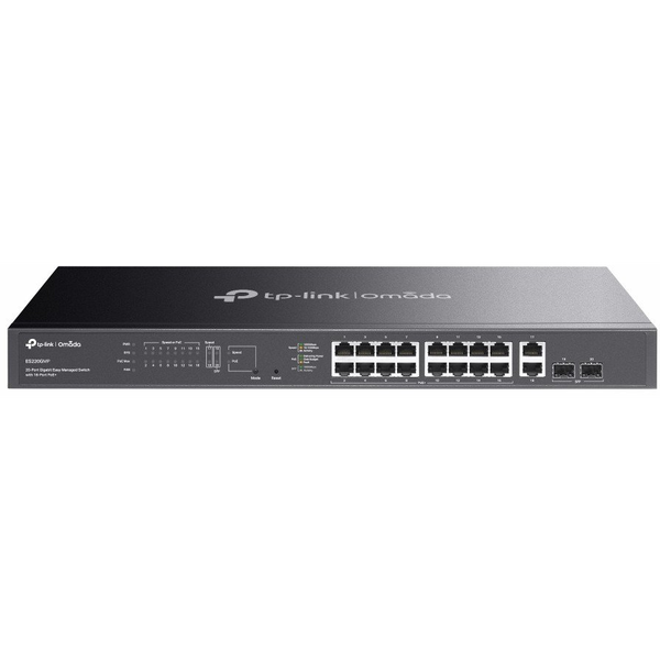 TP-Link Omada ES220GMP netværksswitch Administreret L2 Gigabit Ethernet (10/100/1000) Strøm over Ethernet (PoE) Sort