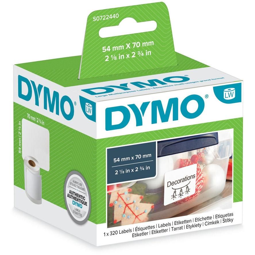 DYMO címke LW 70x54mm 320db /csomag - fehér (S0722440)