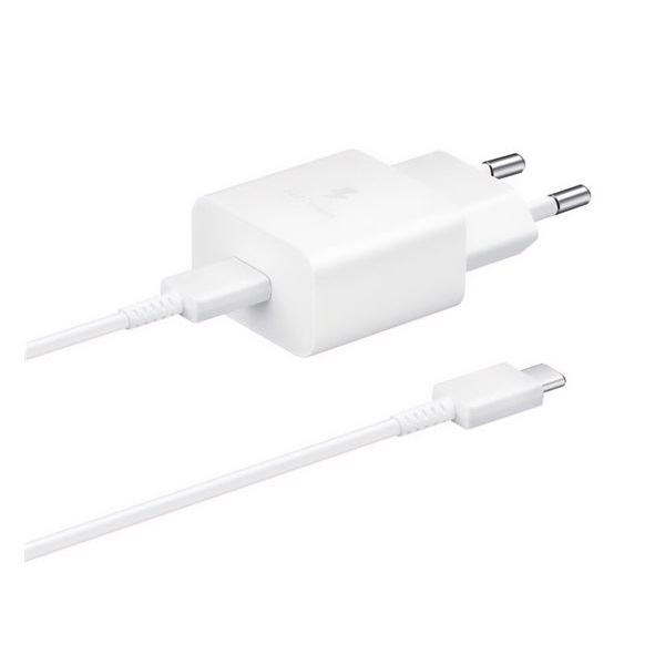Samsung USB Type-C hálózati töltő 15W + USB Type-C kábel fehér (EP-T1510EWE / EP-DA705BWE) (EP-T1510EWE / EP-DA705BWE)