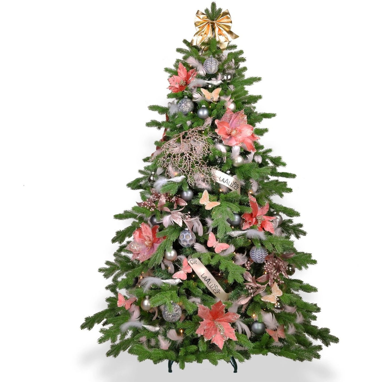 LAALU feldíszített karácsonyfa - Noblesa, 132 dísz, 240 cm (LAU-2303-OR-240B)