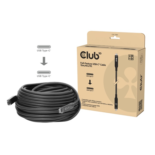 CLUB3D CAC-2580 USB-kabel USB C