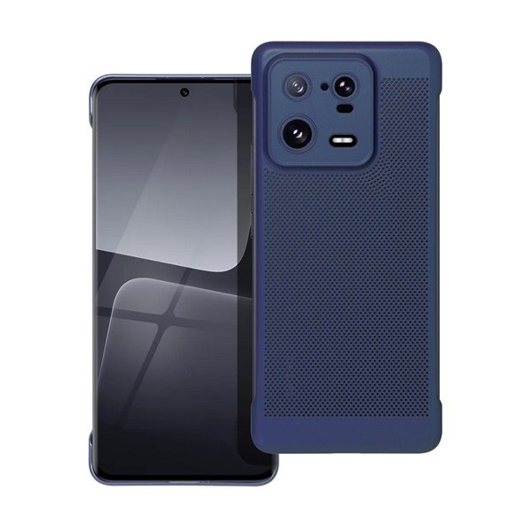 Xiaomi 13 Pro, Műanyag hátlap védőtok, légáteresztő, lyukacsos minta, Breezy, sötétkék (RS142604)