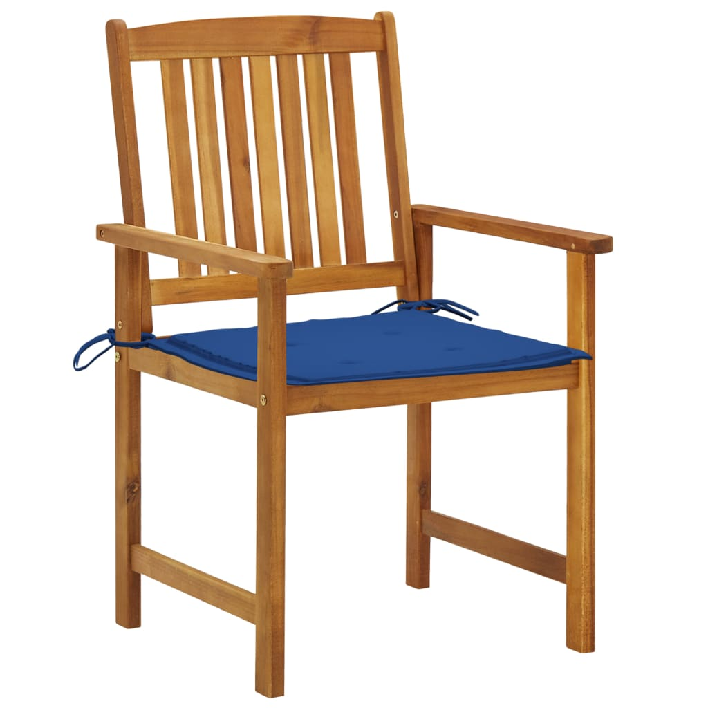 2 db tömör akácfa kerti szék párnával (3061187)