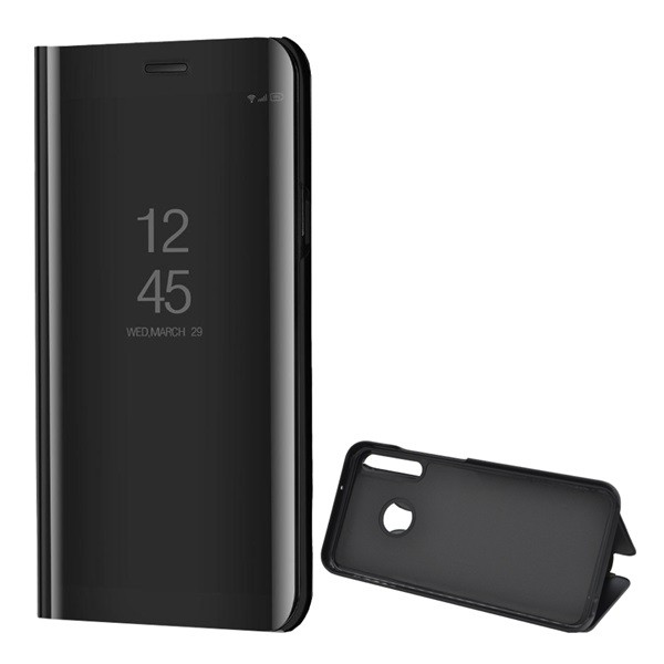 Tok álló (aktív FLIP, oldalra nyíló, asztali tartó funkció, tükrös felület, Mirror View Case) FEKETE [Huawei P40 Lite E / Y7p] (5996457960651)