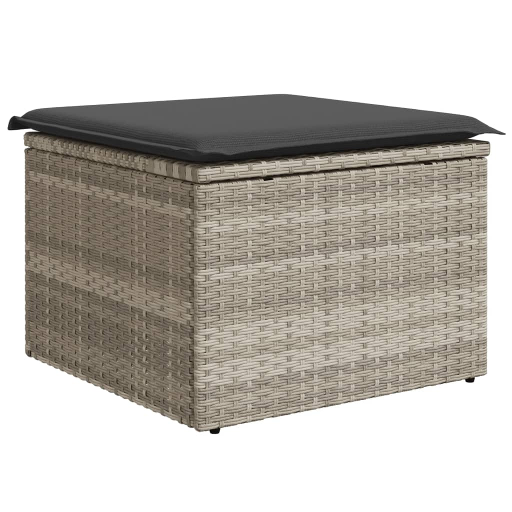 világosszürke polyrattan kerti szék párnával 55 x 55 x 37 cm (366181)