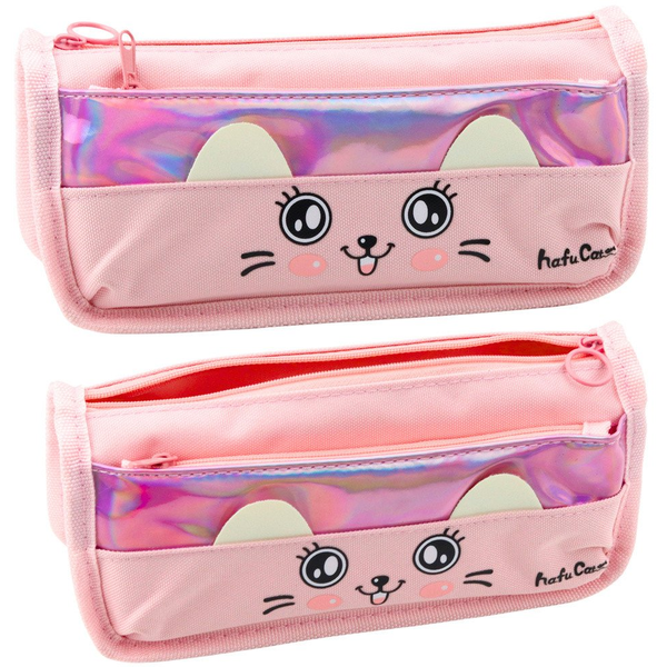 Iskolai Tolltartó Macskával Két Zsebbel Rózsaszín 21.5 cm 21712